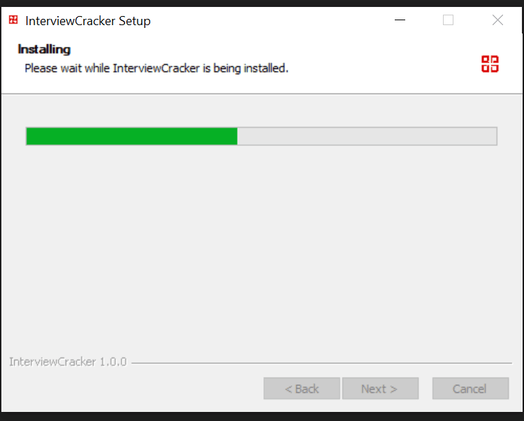 Interview Cracker installation in progress